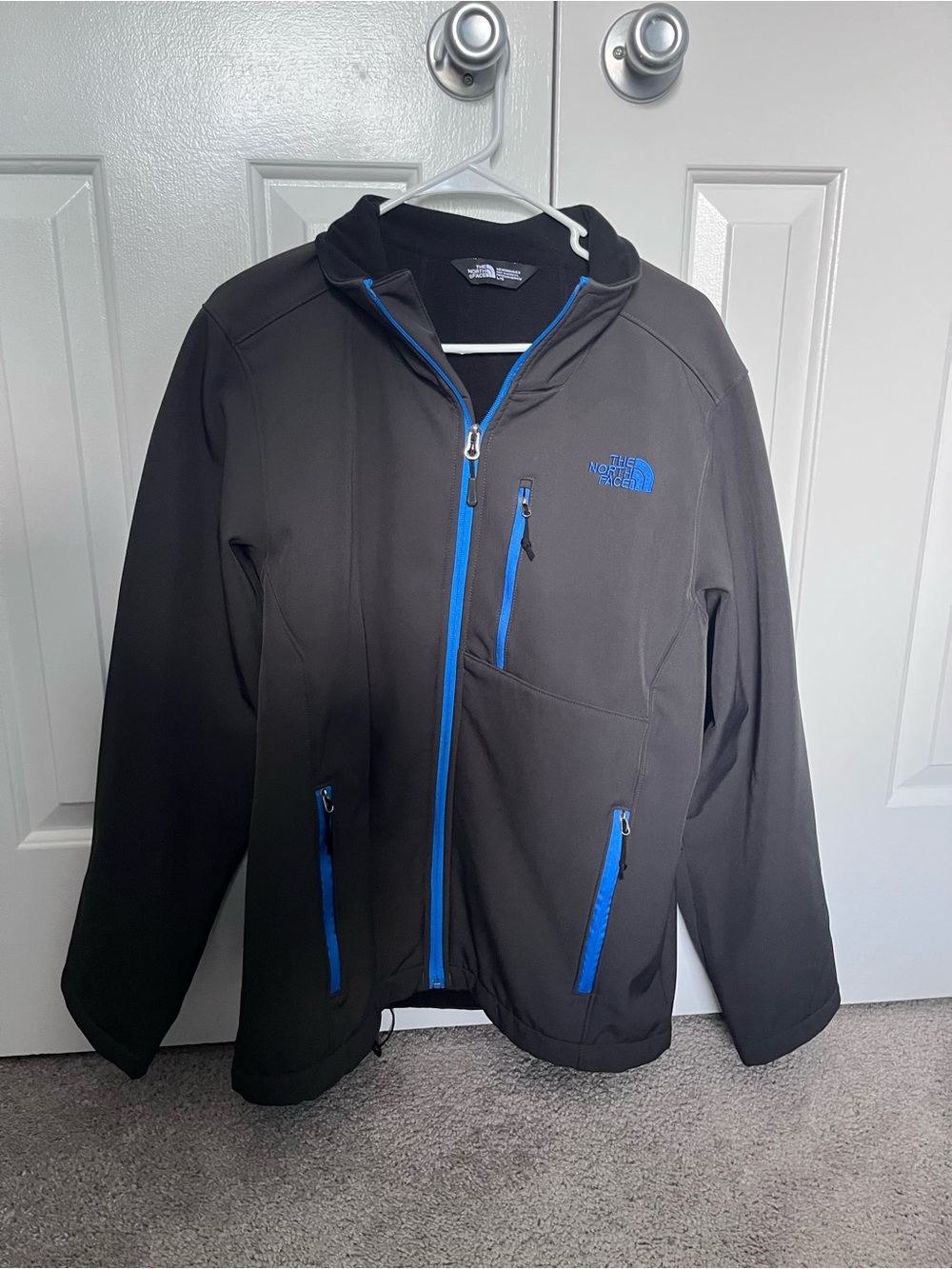 Gray and blue North face Men’s Large Full zip jacket